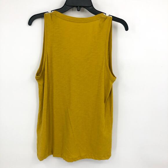 MADEWELL Women Whisper Cotton V Neck Tank Small Mustard Yellow NWOT - Picture 4 of 8